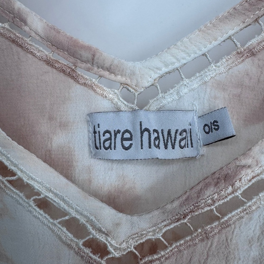Tiare Hawaii Maxi Dress Womens OS Pink Tie Dye Crochet Tassel Boho Beach - Picture 8 of 13